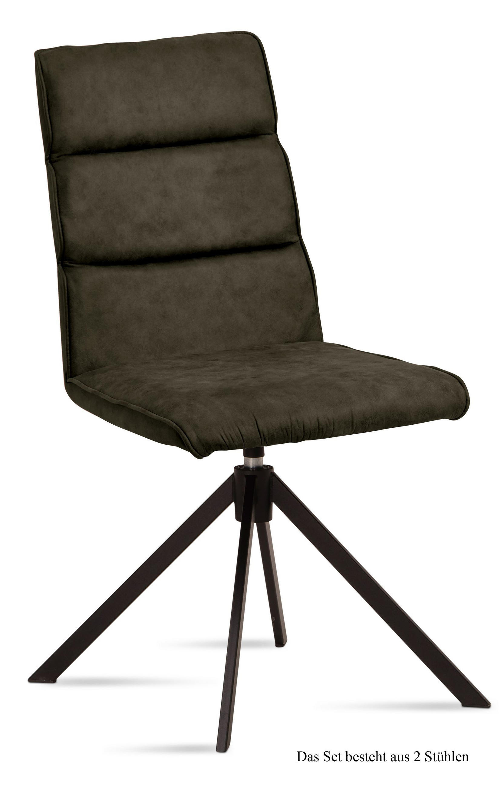 ESSZIMMERSTUHL drehbar (2er-Set) Deedea 47x92x60 Schwarz/Khaki - Dunkelgrün/Schwarz, Kunststoff (60/92/47cm) - 58aufmkessel