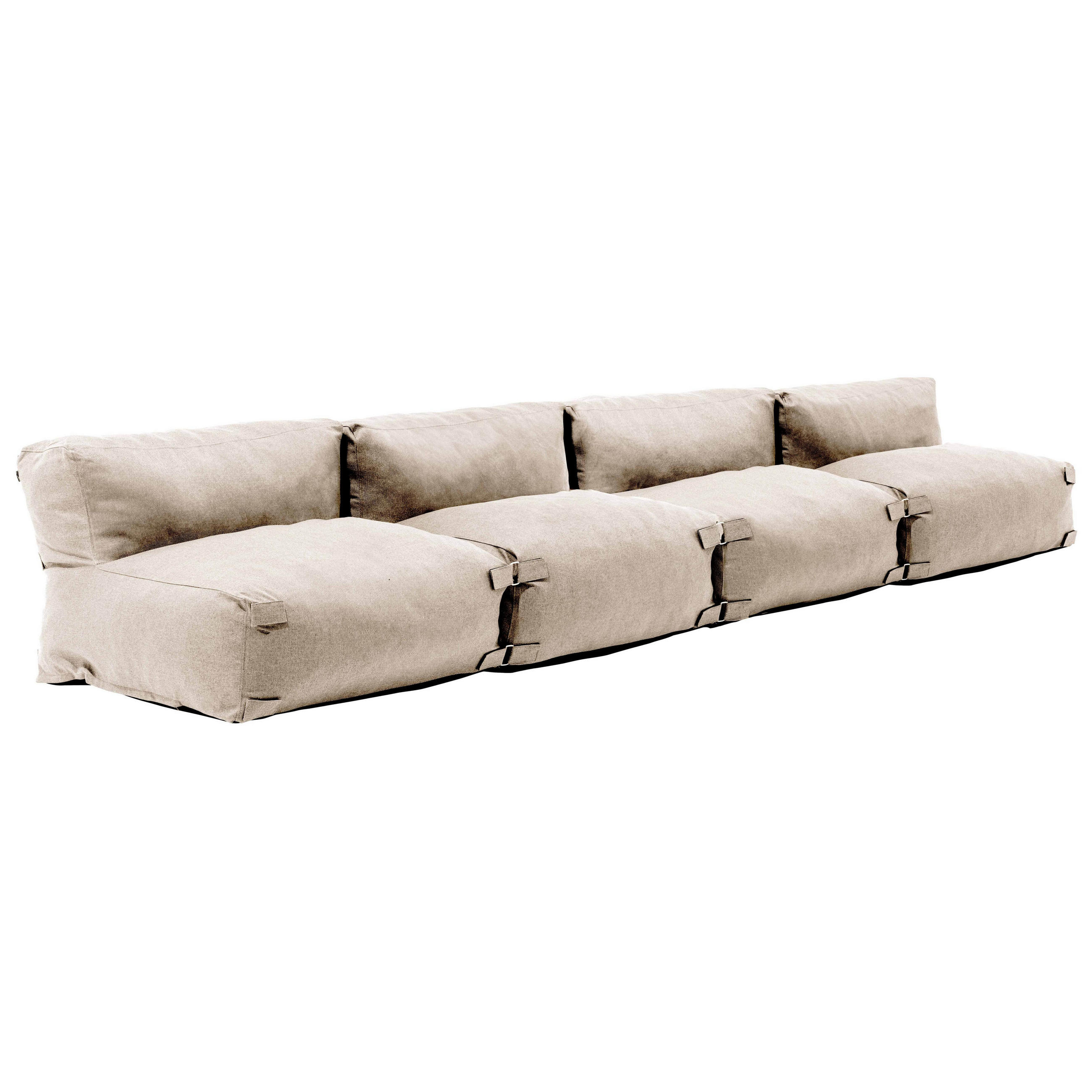 GARTENSOFA mit 4 Sitzplätzen, Sandfarbe - Beige, Textil - Oviala