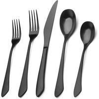 BESTECK Set 12 Teilig Edelstahl Besteckset Essbesteck Schwarz - Schwarz, Metall