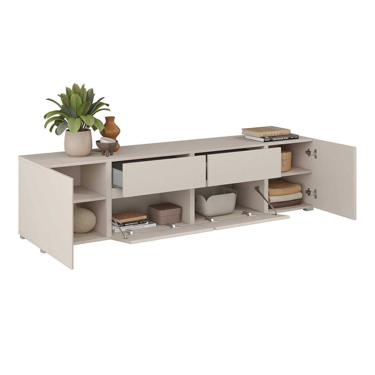 TV STOLÍK Maxis Kašmír - béžová, kompozitné drevo (195/48/40cm) - Petits-meubles