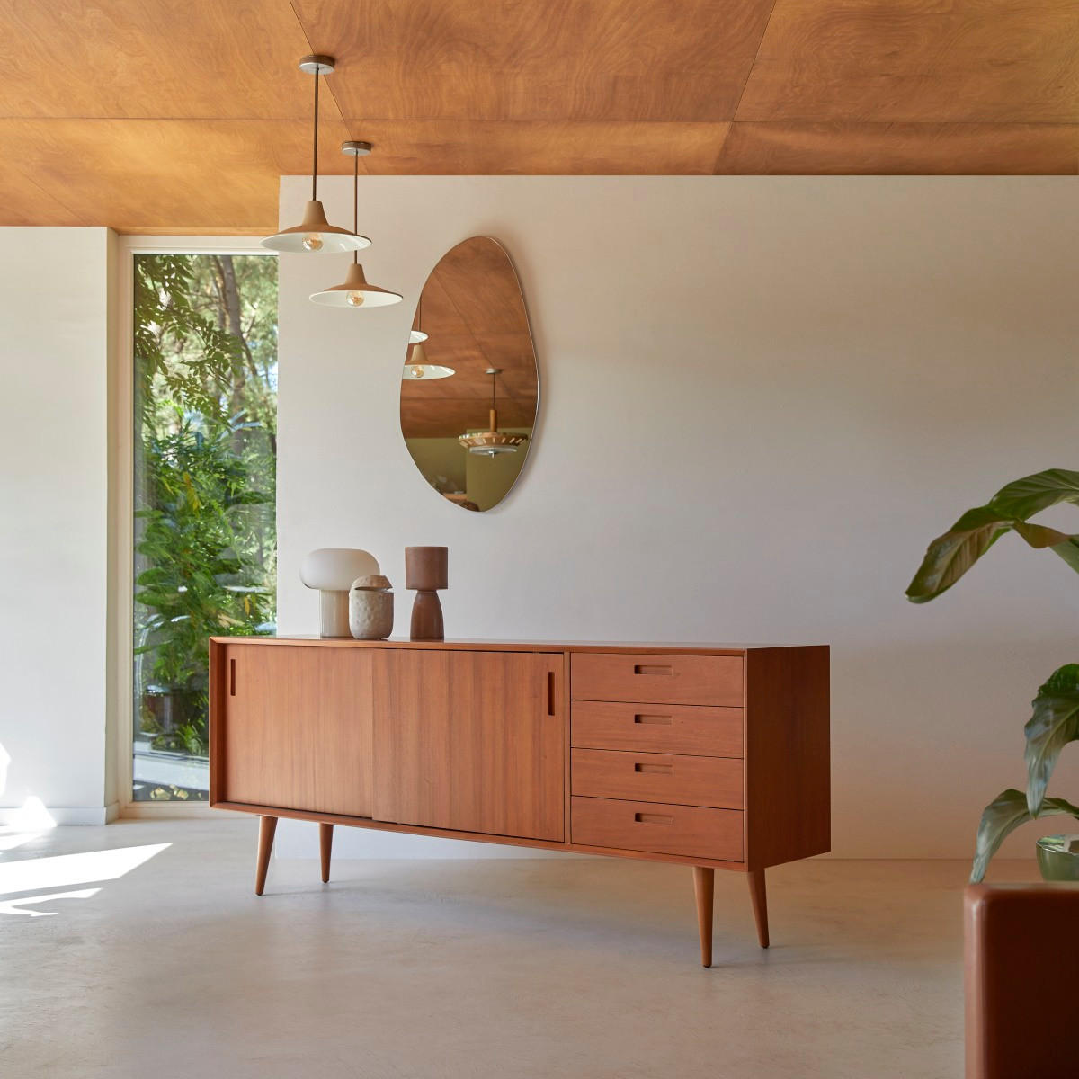 SIDEBOARD Magda 50's Natur aus Mahagoni - Naturfarben, Holz (200/81/42cm) - Tikamoon