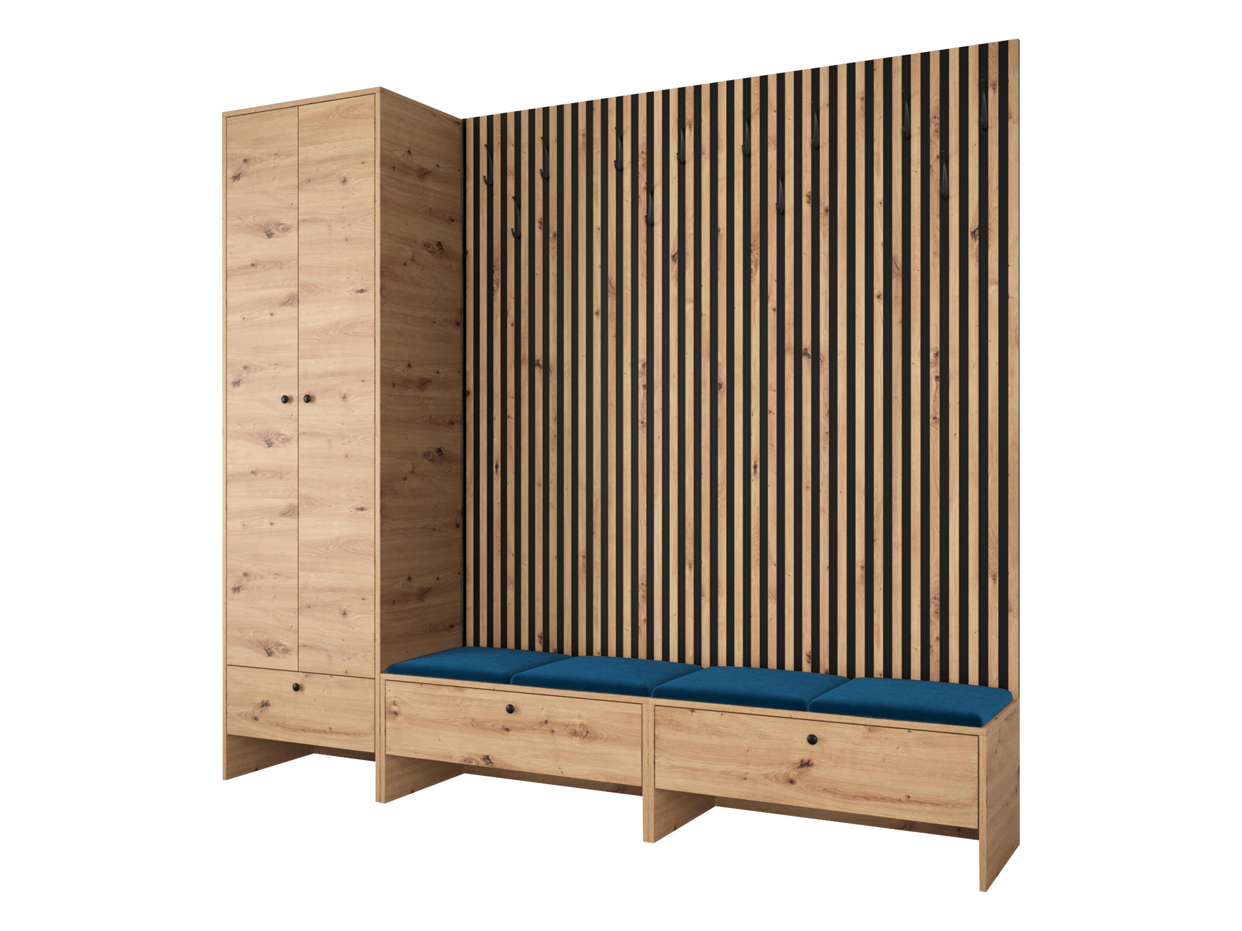 GARDEROBE Balma VI - Blau, Holzwerkstoff (230/206/44cm) - MIRJAN24