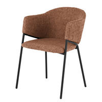 STUHL NOBLESSE Chenille Braun 80 cm - Schwarz/Braun, Textil/Metall (54/77/62cm) - riess-ambiente