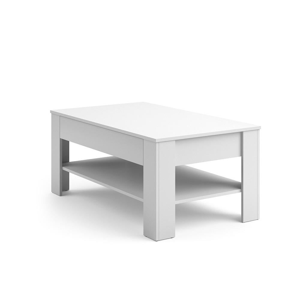COUCHTISCH Milan Weiß 92.2 x 65 cm - Weiß, Holzwerkstoff (65/92.2/48cm) - Vicco
