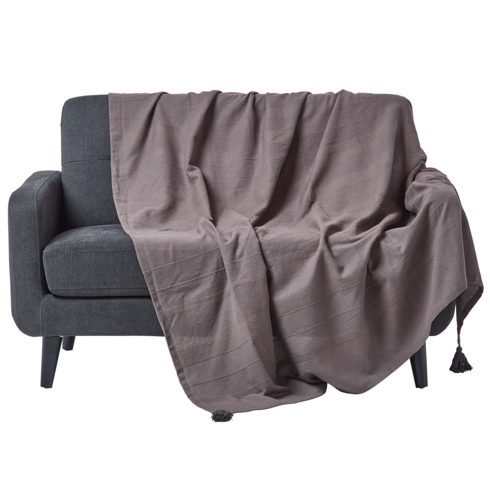 TAGESDECKE Rajput 255/360 cm, 100% Baumwolle - Grau, Textil (225/360cm) - Homescapes