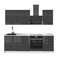 KÖK Fame-Line, Antracit högblank/Vit, 230 cm AP Marble - Vit/Svart högglans, Träbaserade material (230/206.8/60cm) - Vicco