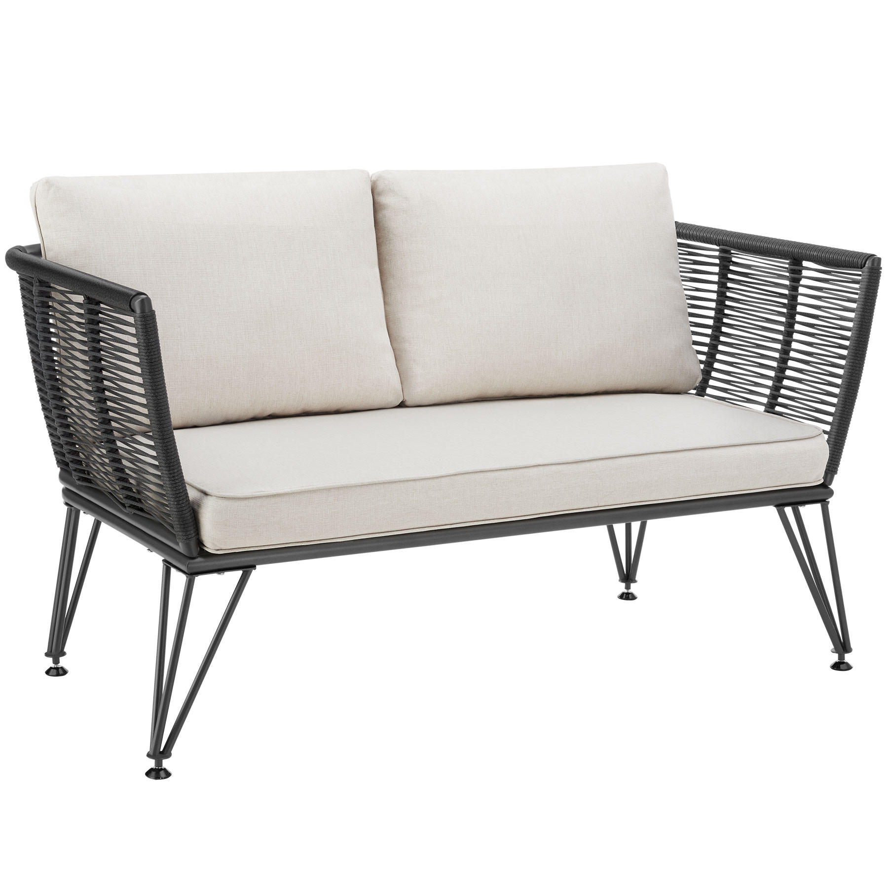 GARTEN-LOUNGESOFA Sundo,131 x 67 x 71 cm,anthrazit - Anthrazit, Textil (131/71/67cm) - tectake
