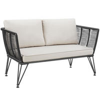 GARTEN-LOUNGESOFA Sundo,131 x 67 x 71 cm,anthrazit - Anthrazit, Textil (131/71/67cm) - tectake