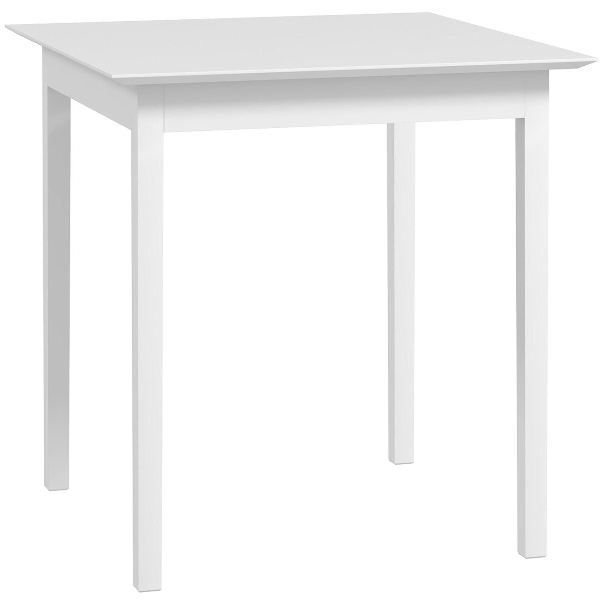 Redom JÍDELNÍ stůl 75/75/76 cm z masivního borovicového dřeva, pro 2 osoby, lakovaný povrch, Bílá
