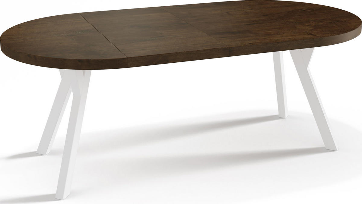 ESSTISCH Twixy runder ausziehbarer, Lefkas Eiche 90-170/90/76 cm - Alteiche/Weiß, Holz/Holzwerkstoff (90/90/76cm) - WFL GROUP