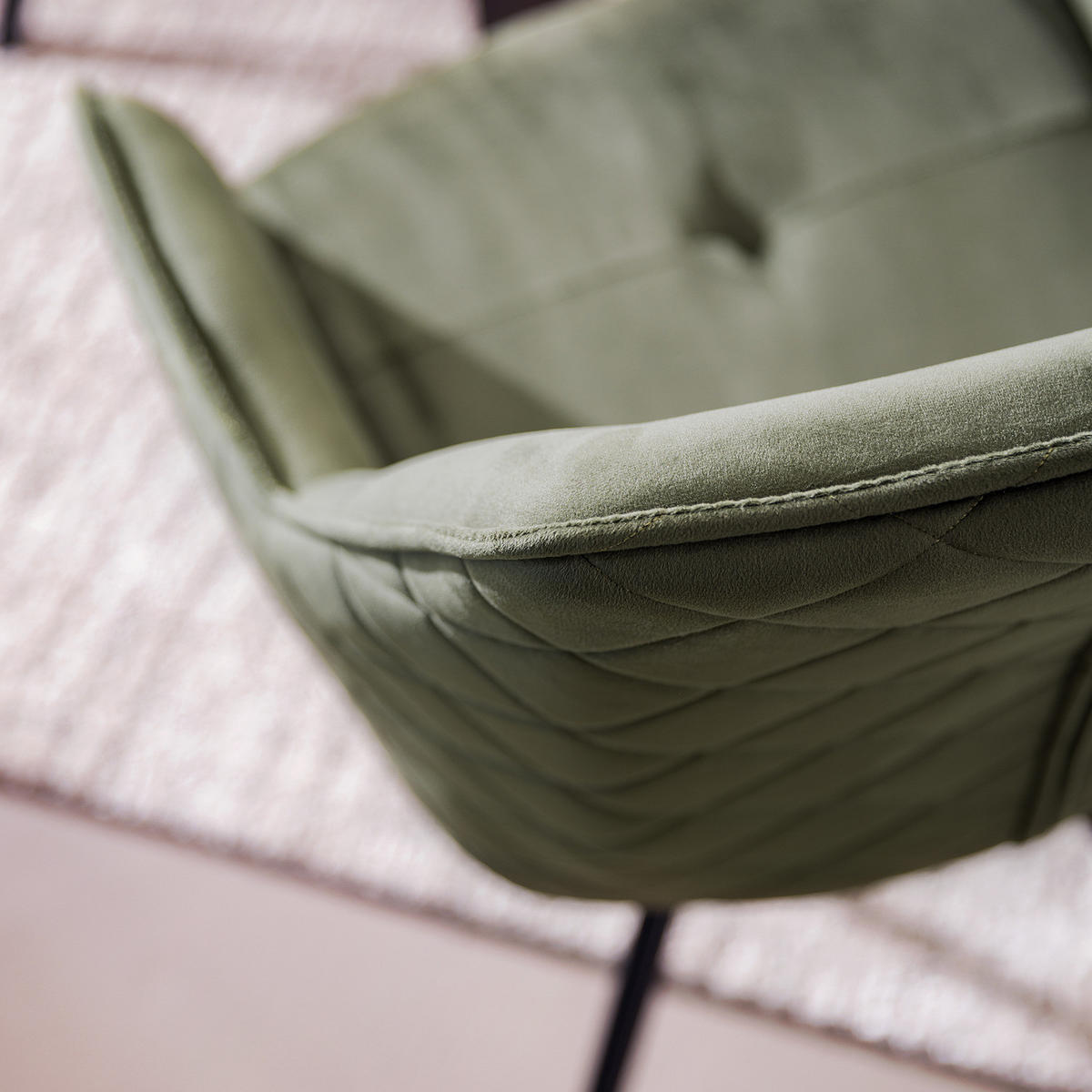 ARMLEHNENSTUHL - Grün, Textil/Metall (60/82/62cm) - home24