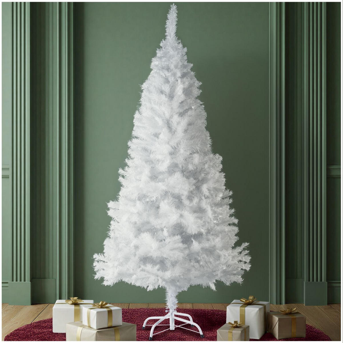 WEIHNACHTSBAUM ,inklusive Metallständer mit Kunststoffkappen,weiß - Weiß, Kunststoff (180cm) - tectake