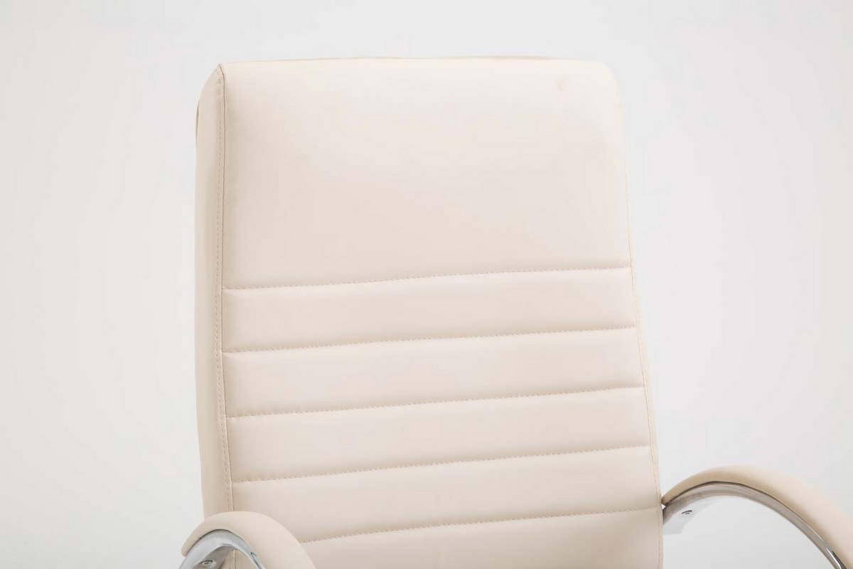 BÜROSTUHL Vallon, Kunstleder Creme - Creme, Textil/Metall (60/118/68cm) - TPFLiving