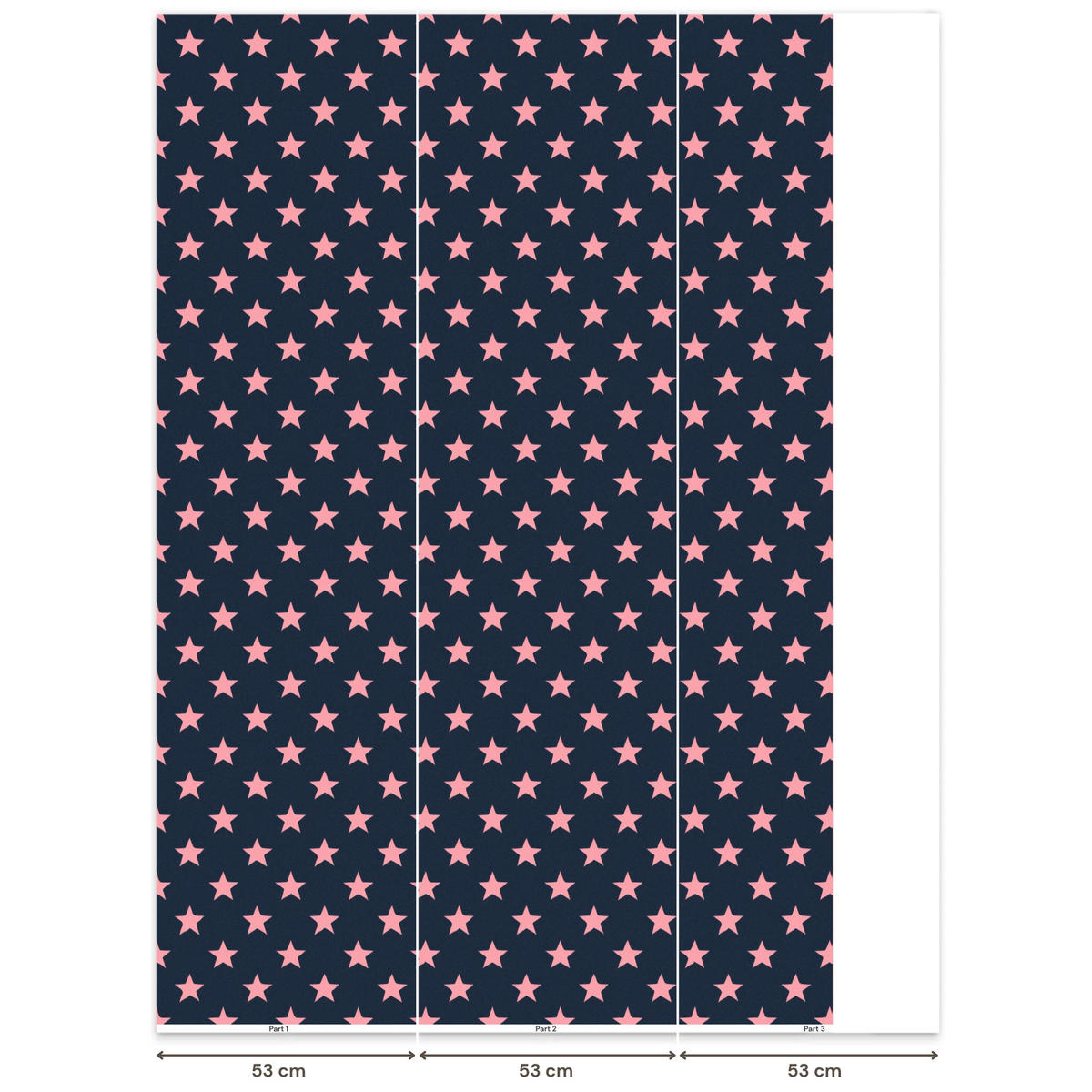 KINDERTAPETE - Muster - Sterne - Rosa - 140x220 cm - Anthrazit, Papier (140/220cm) - OnlyWow
