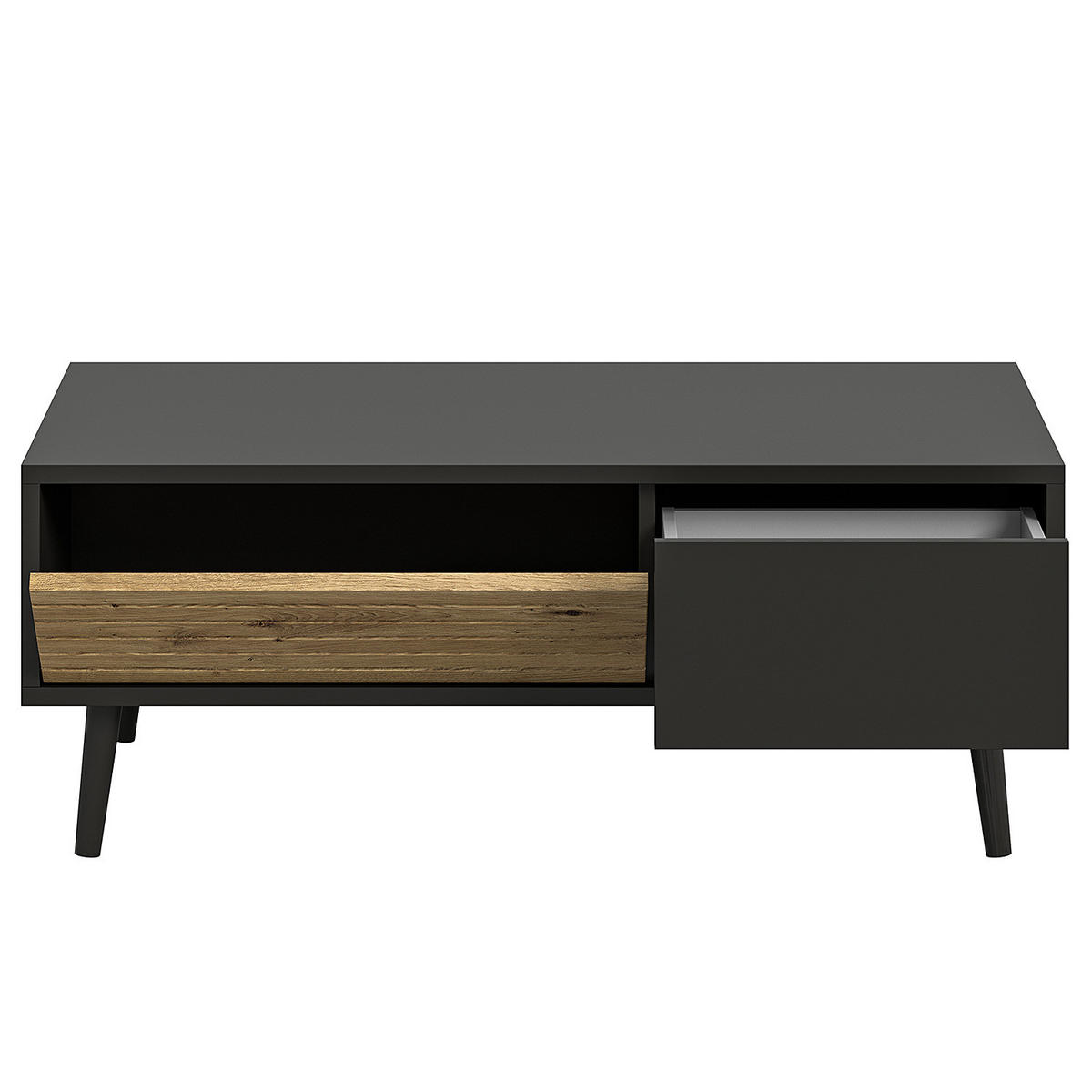 COUCHTISCH - Schwarz / Eiche Artisan Dekor - Eichefarben/Schwarz, Holzwerkstoff (54/100/39cm) - home24