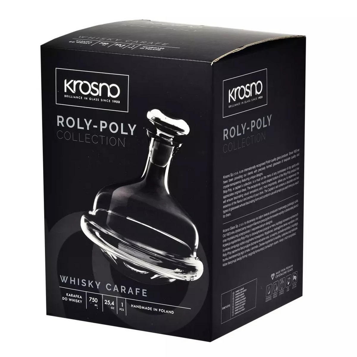 WHISKYKARAFFE MIT STOPPER, 1 Stk., 750 ml, Handgemacht - Transparent, Glas (0.75L) - Krosno Glass