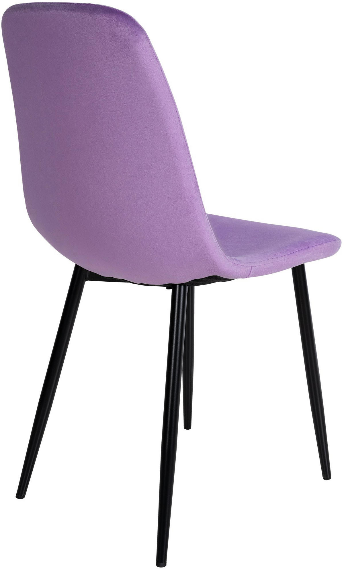 STUHL Samt Lila - Lila/Schwarz, Textil/Metall (44/88/51cm) - CLP