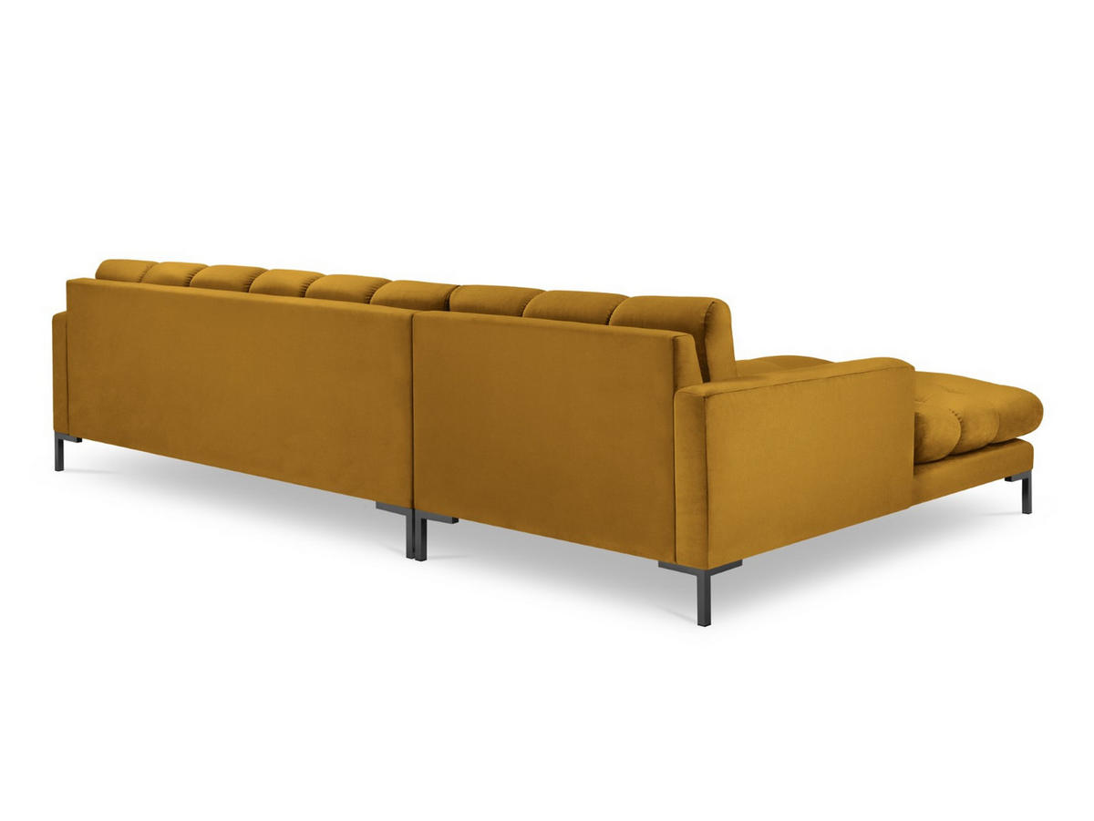 ECKSOFA links Mamaia aus Samt gelb 5 Sitzplätze - Gelb, Textil (185/293cm) - Micadoni