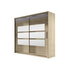 KLEIDERSCHRANK London III 180, mit RGB LED Beleuchtung - Silberfarben/Sonoma Eiche, Holzwerkstoff/Kunststoff (180/215/58cm) - MIRJAN24
