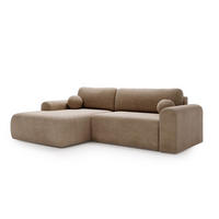 ECKSOFA Aurora Dunkelbeige, mit Schlaffunktion in Vena Stoff, linke seite - Sandfarben, Holzwerkstoff/Textil (257/177cm) - Bettso