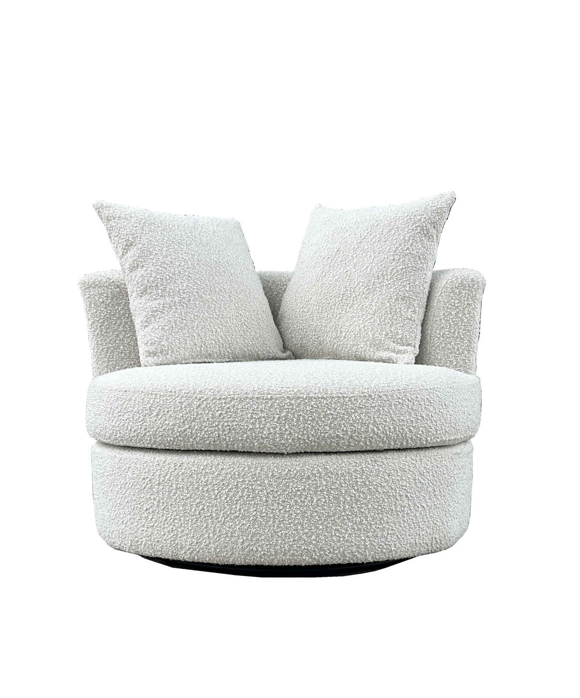 DREHSESSEL rund aus Stoff, beige - Beige, Metall (93/84/88cm) - Giga Meubel