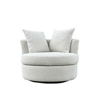 DREHSESSEL rund aus Stoff, beige - Beige, Metall (93/84/88cm) - Giga Meubel