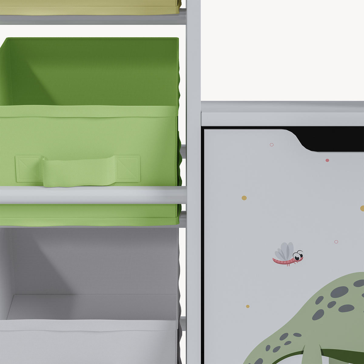 KINDERREGAL Søndreland - Gelb/Weiß, Holzwerkstoff (90/80/29.5cm) - [en.casa]