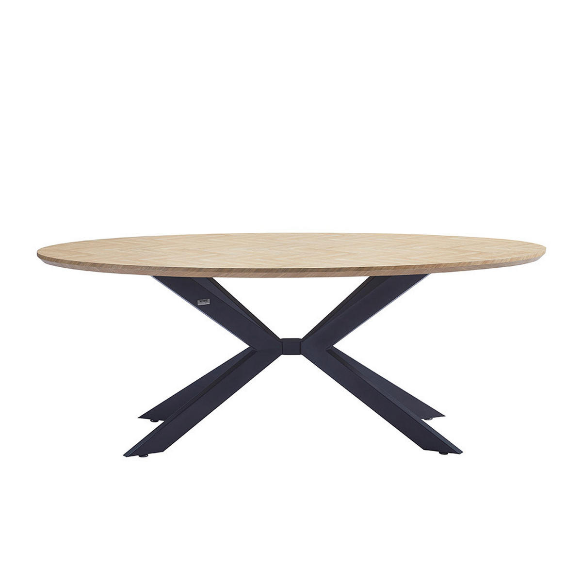 ESSTISCH OVAL AVENTIS - Fishbone Oak, 200 x 120 cm - Braun, Holz (200/120/4cm) - Home Deluxe