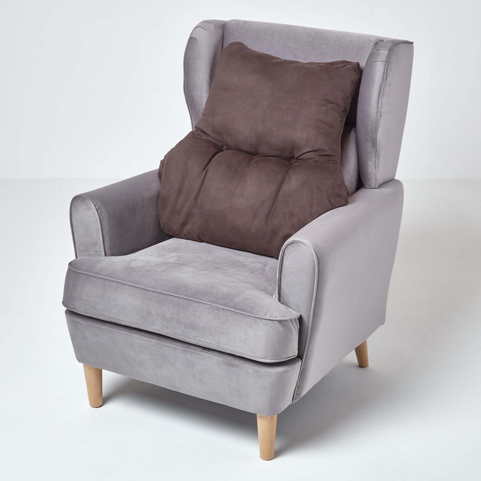 RÜCKENKISSEN braun 68/58 cm – Stützkissen für Sessel, Velours - Braun, Textil (68/15cm) - Homescapes