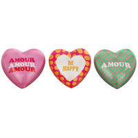 BRIEFBESCHWERER Message Herz 3er-Set - Multicolor, Glas (8/2/8cm) - FURNARO