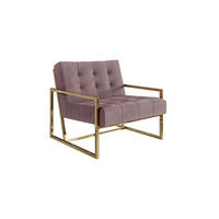 LOUNGESESSEL Duban Rosa Samtstoff - Pink/Goldfarben, Holz/Textil (84/81/89cm) - S-Style Möbel