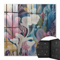 SCHLÜSSELBOX Schwarz 30x30 cm- Türöffnung nach rechts - Abstrakte Natur - Pink, Metall (30/30/5cm) - TULUP