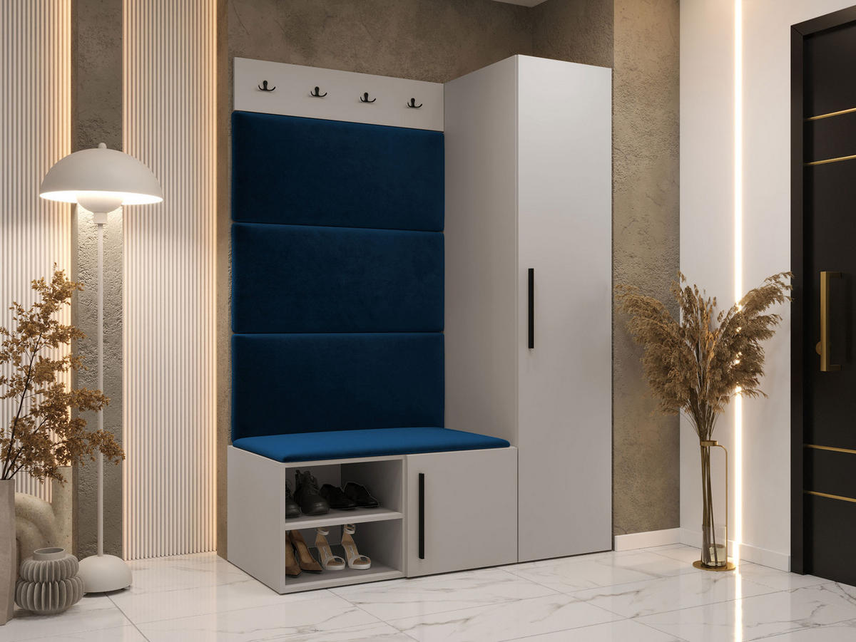 GARDEROBEN-SET Medi II - Blau/Kaschmir, Holzwerkstoff/Kunststoff (40/191/50cm) - MIRJAN24