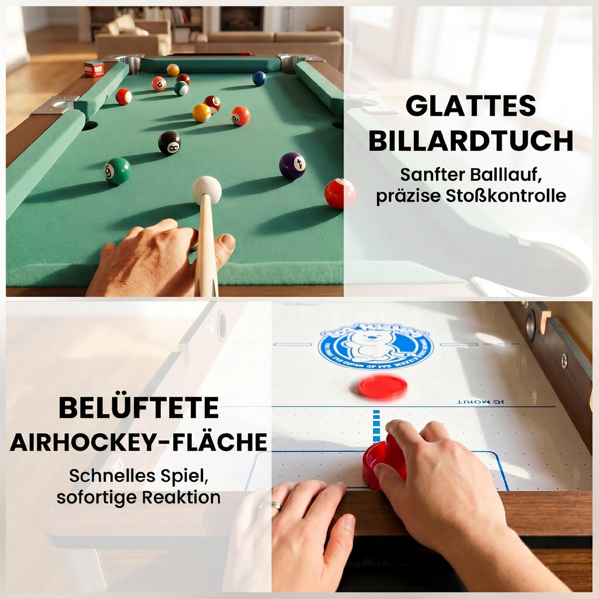 MULTIFUNKTIONS-TISCH MDF Walnuss Weiß - Walnussfarben, Holzwerkstoff (61.5/102.5cm) - SPORTNOW