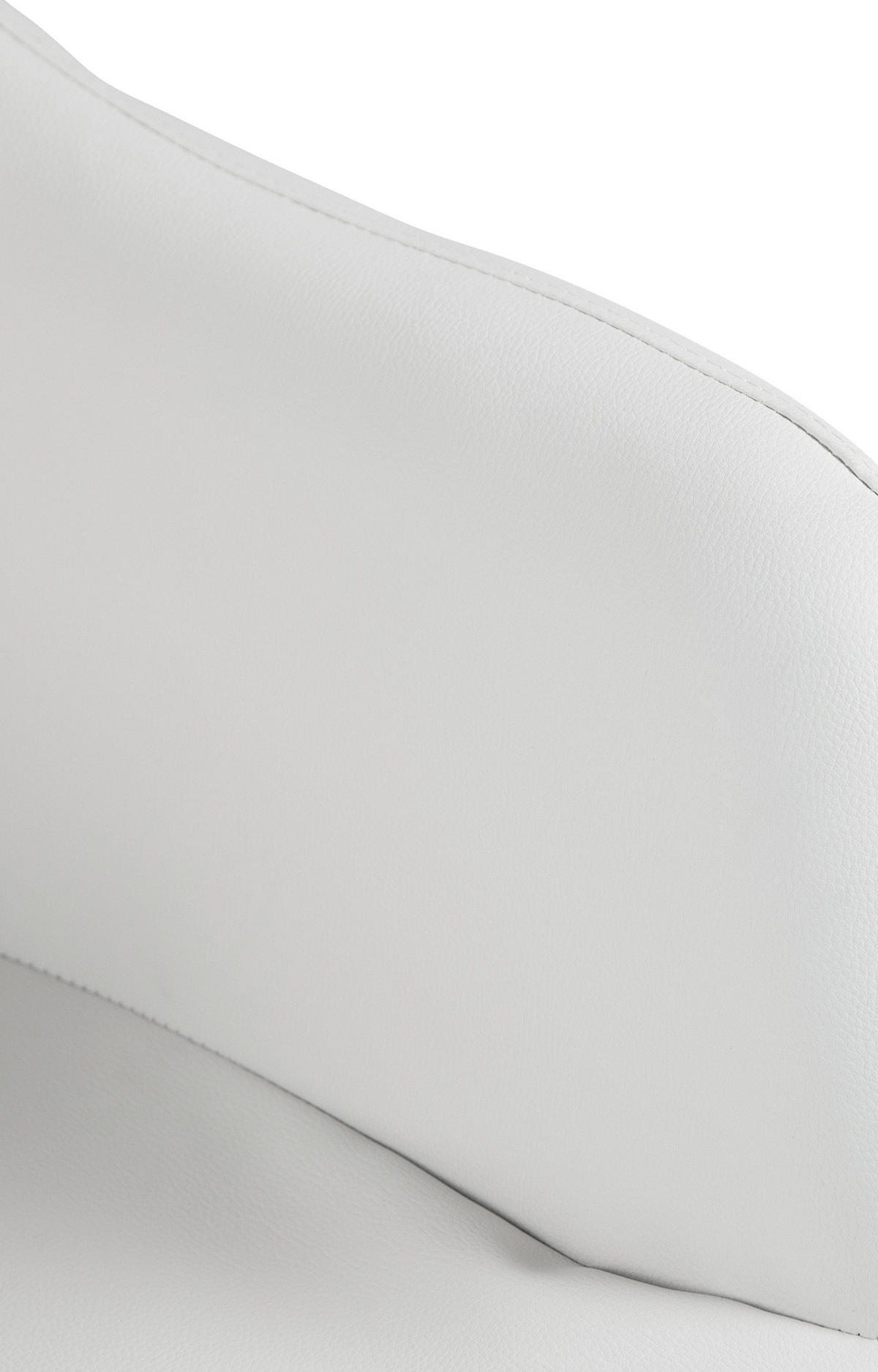 BARHOCKER Lederlook weiß - Chromfarben/Weiß, Textil (57/97/59cm) - CLP