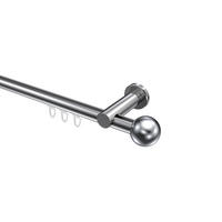 INNENLAUF-GARDINENSTANGEN-SET Platon Luino 320 cm (geteilt in 2 x 160 cm), 1-läufig, 20 mm Ø Chrom - Chromfarben, Metall (320cm) - INTERDECO