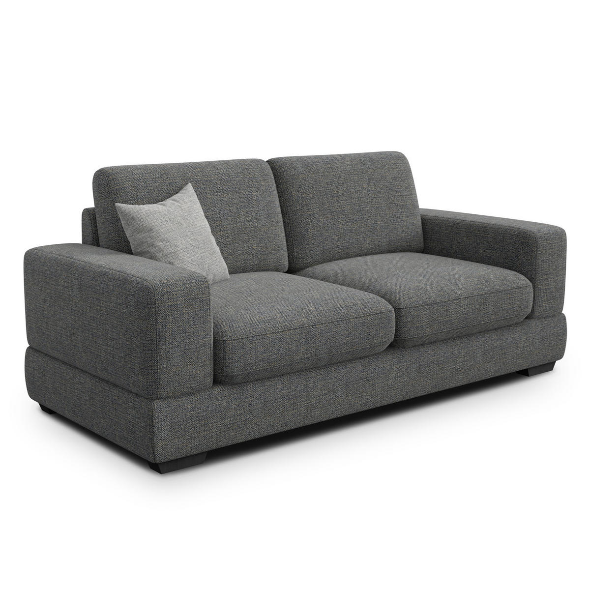SOFA OTTO 3-Sitzer, anthracit - Schwarz/Grau, Holz/Textil (201/89/98cm) - Courtois Laville