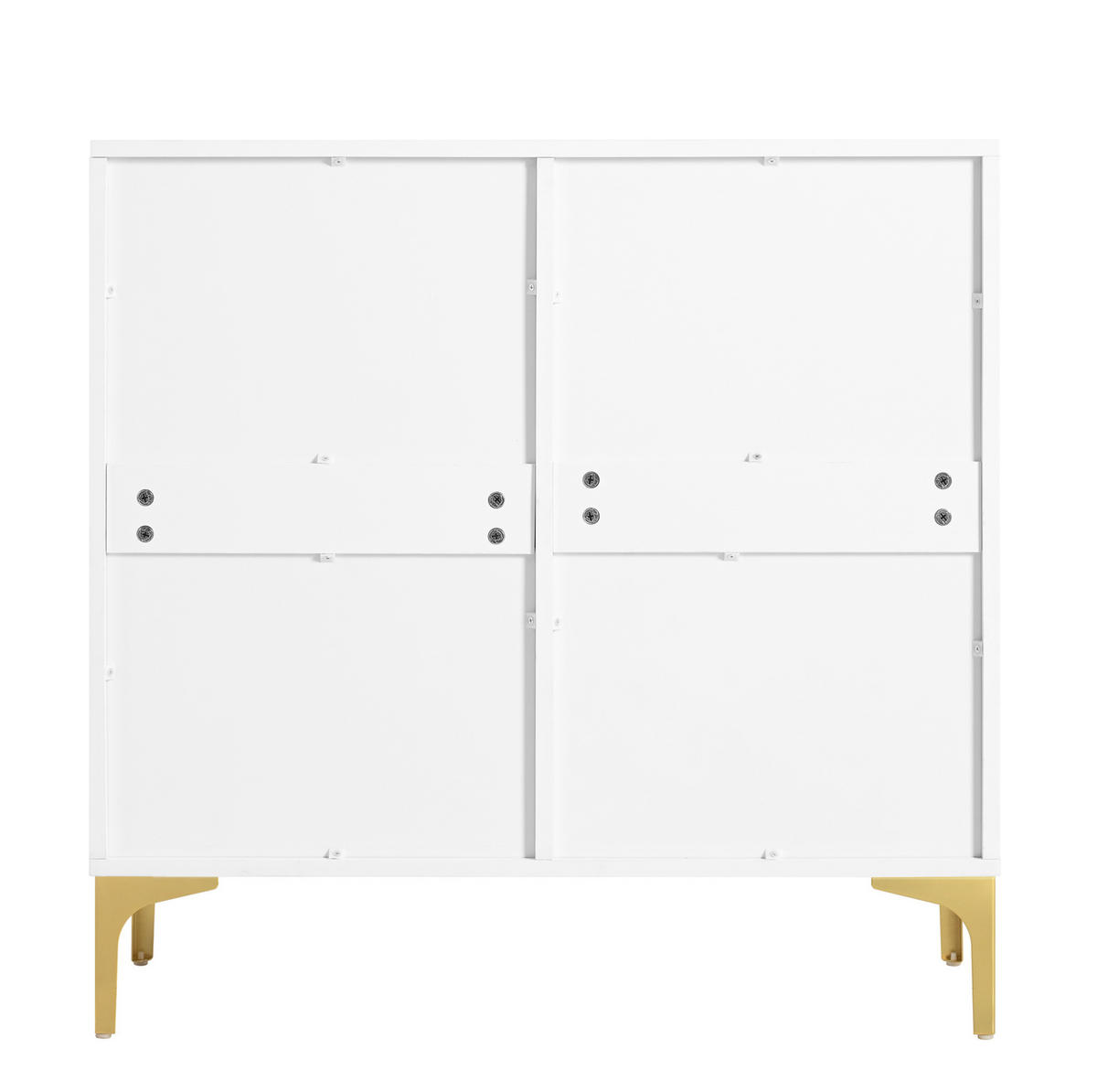 SIDEBOARD 80/35/79,5 cm weiß aus MDF mit 2 Türen, 2 Schubladen und Kippsicherung - Weiß, Holzwerkstoff (80/79.5/35cm) - OKWISH