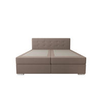 BOXBETT ZILANO 1 mit Matratze H3 und Topper 140x200 Cosmic 808 - Braun, Holz/Textil (140/200cm) - Bedante