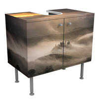 WASCHBECKENUNTERSCHRANK Nebelwellen 60/55/35 cm - Braun, Holzwerkstoff (60/55/35cm) - Bilderwelten