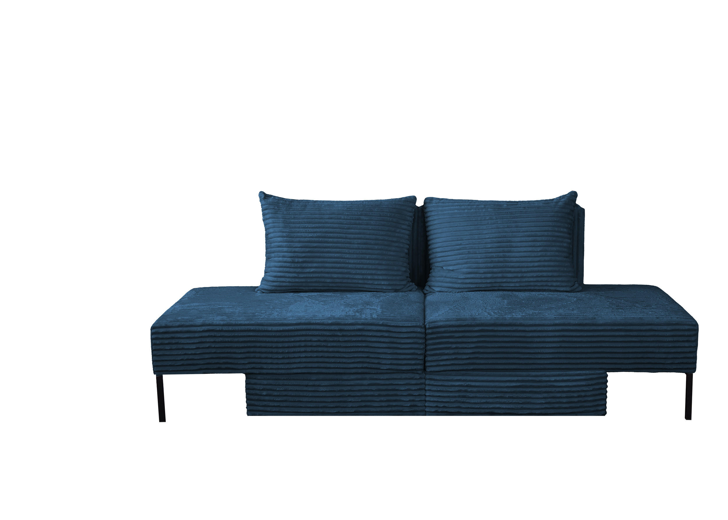 SOFA Mit Schlaffunktion MOOKA 4in1-Multifunktions-System Stoff Velo Dunkelblau - Dunkelblau, Holz/Textil (240/87/103cm) - Kaiser Möbel