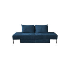 SOFA Mit Schlaffunktion MOOKA 4in1-Multifunktions-System Stoff Velo Dunkelblau - Dunkelblau, Holz/Textil (240/87/103cm) - Kaiser Möbel