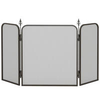 KAMINSCHIRM DE-17043 klappbar 3 Paneele Schwarz - Schwarz, Metall (1.3/56/96cm) - ComfortXL