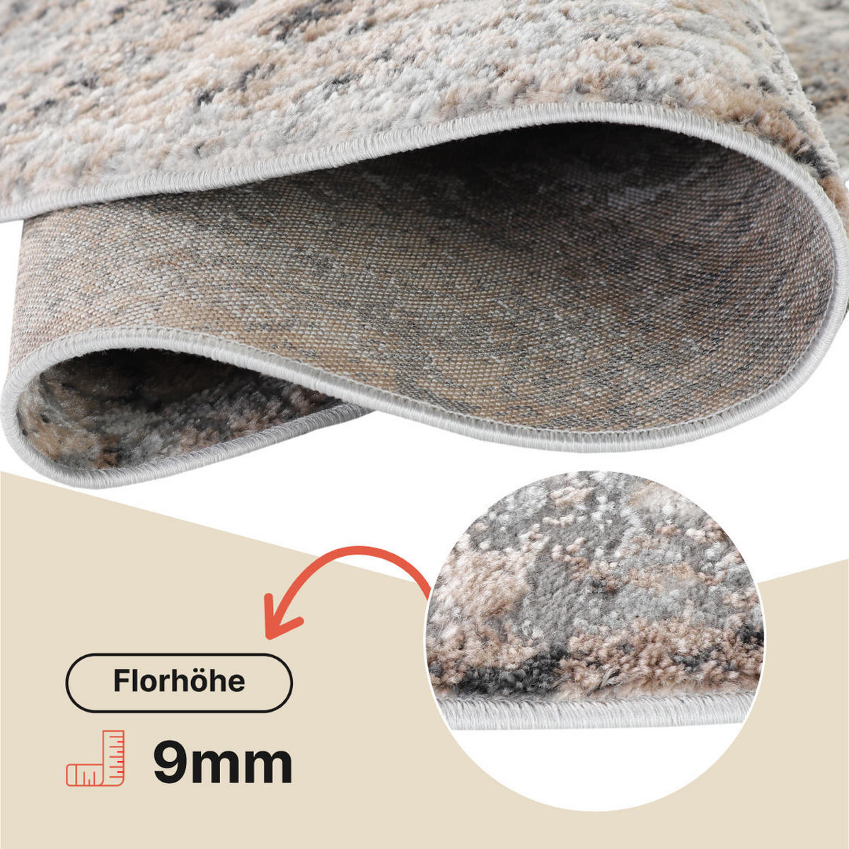 TEPPICH VALLEY Grau Rund 200/200 cm - Grau, Textil (200/200cm) - Tapiso
