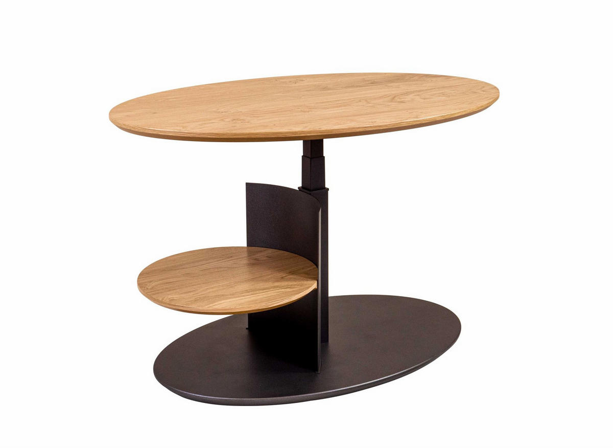 COUCHTISCH höhenverstellbar Corly 95x47x65 Furnier Anthrazit/Wildeiche - Wildeiche/Anthrazit, Holzwerkstoff (95/65/65cm) - 58aufmkessel