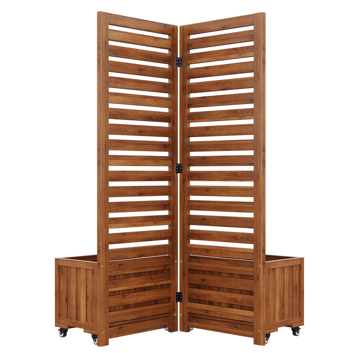 PFLANZKÜBEL Massives Tannenholz Dunkelbraun mit Spalier - Braun, Holz (32/32/102.5cm) - ComfortXL