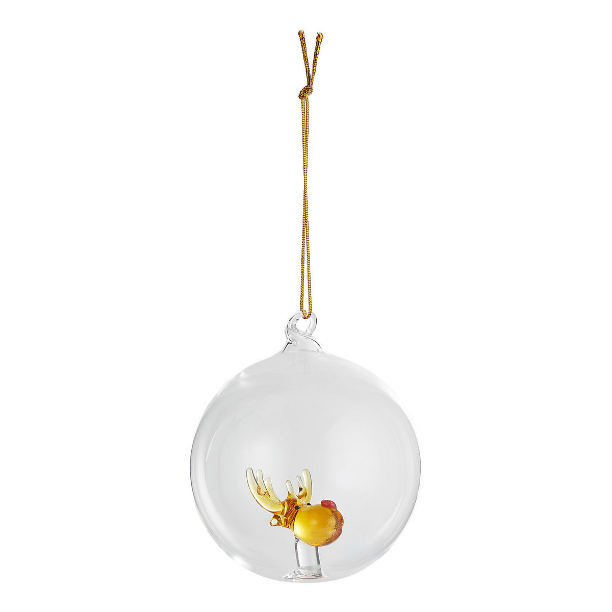 CHRISTBAUMKUGEL Hang On Rentier - Transparent, Glas (8/8/9cm) - Butlers