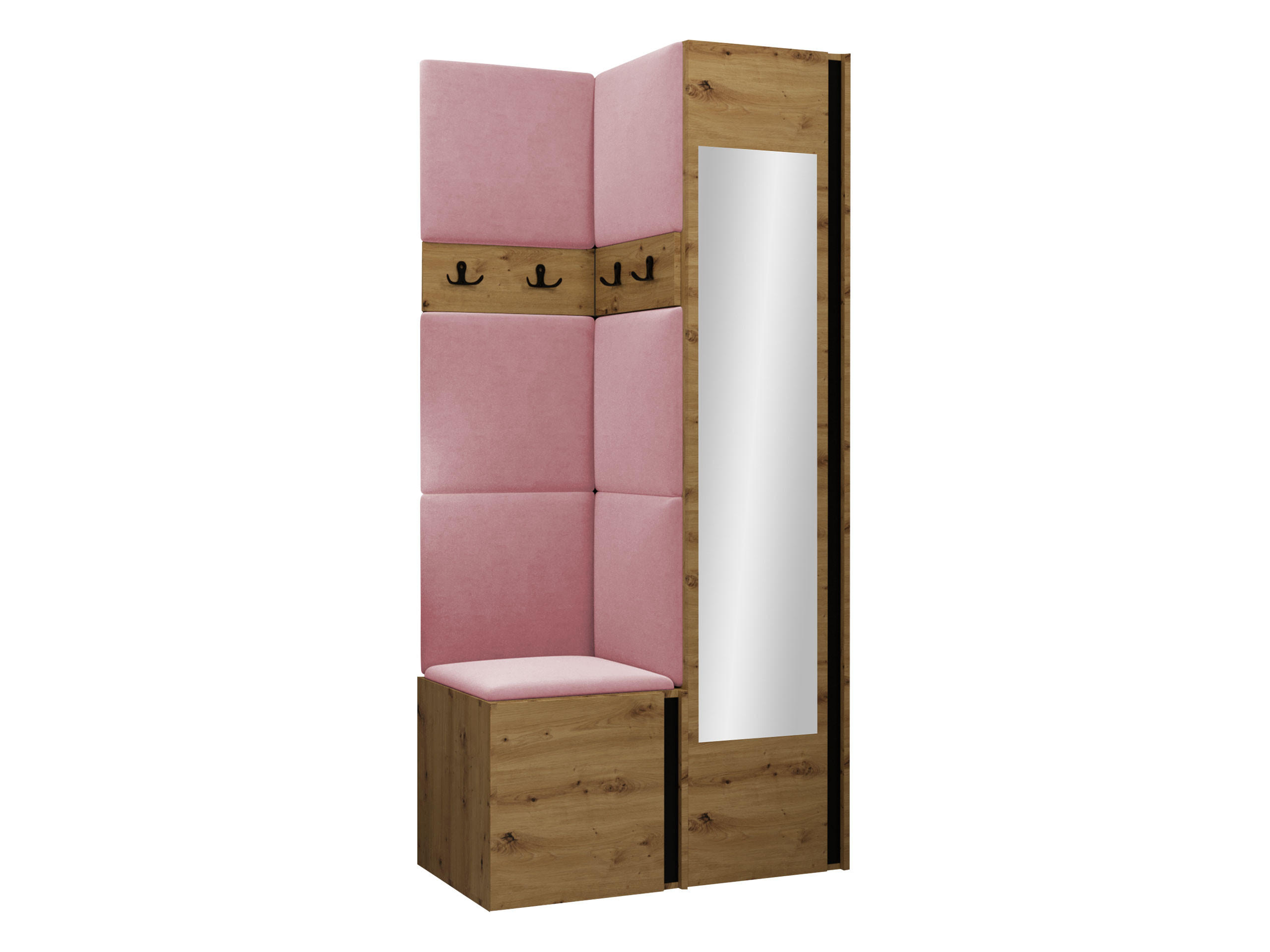 GARDEROBEN-SET Orion XXV - Eiche Artisan/Rosa, Holzwerkstoff/Kunststoff (82/186/46cm) - MIRJAN24