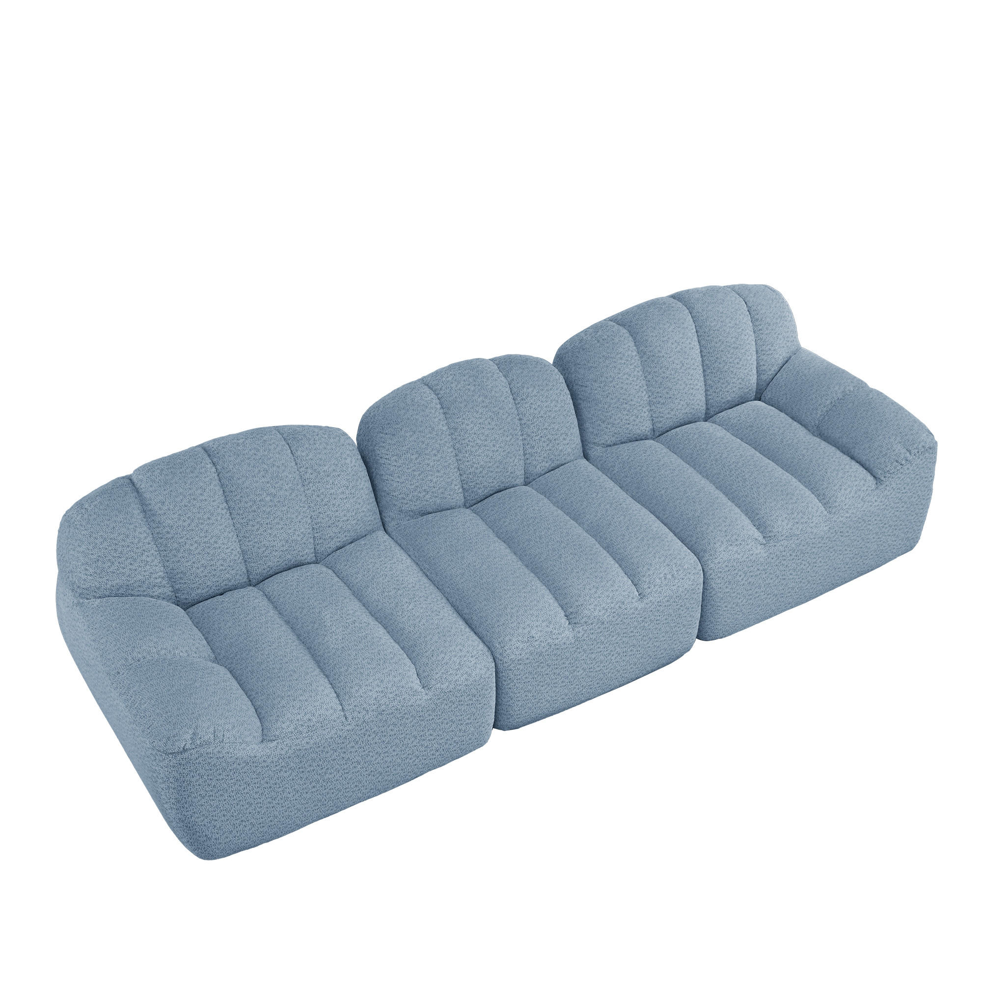 3-SITZER-SOFA DE-34312 mit Tiefsitz Blau - Blau, Textil (104/79/288cm) - ComfortXL