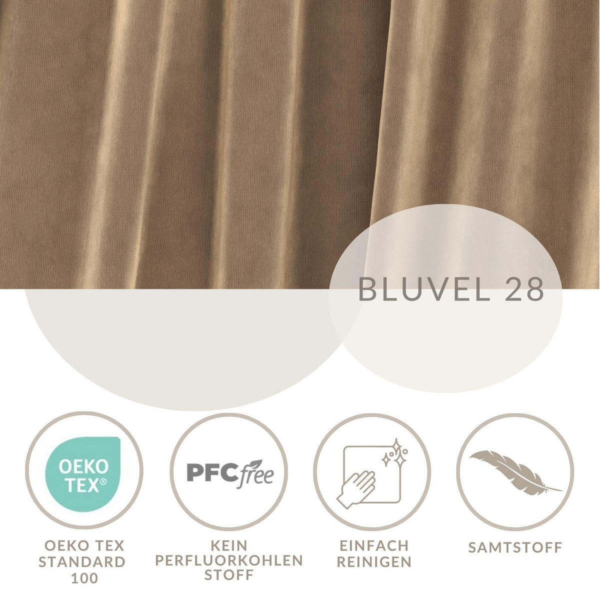 ECKSOFA Melani Beige Samtstoff - Rechts Seite - Beige/Schwarz, Holz/Holzwerkstoff (162/256cm) - Maison de Reve
